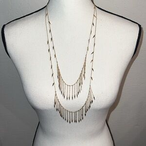 NWT BCBGMaxAzaria gold tone double layer necklace